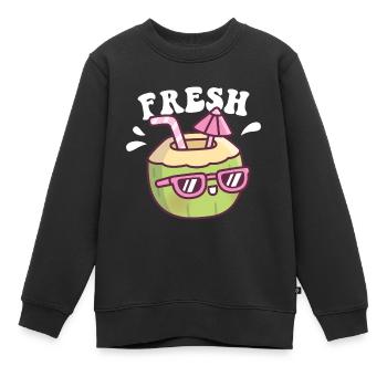 Süßer frischer Kokosnuss-Wasserschirm - Kinder Premium Organic Sweatshirt - Schwarz - Vorne - AI Model Kid Female (0cm)