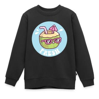 Süße frische Kokosnuss Wasser Regenschirm Sommer Vibes - Kinder Premium Organic Sweatshirt - Schwarz - Vorne - AI Model Kid Female (0cm)