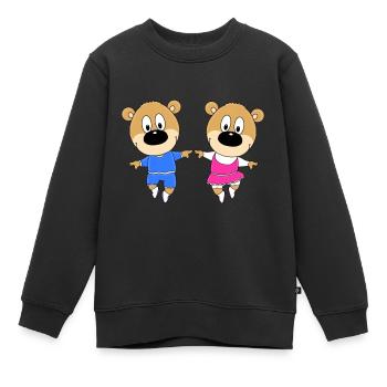 TEDDYS - TANZSCHULE - TANZEN - TANZPAAR - LIEBE - Kinder Premium Organic Sweatshirt - Schwarz - Vorne - AI Model Kid Female (0cm)