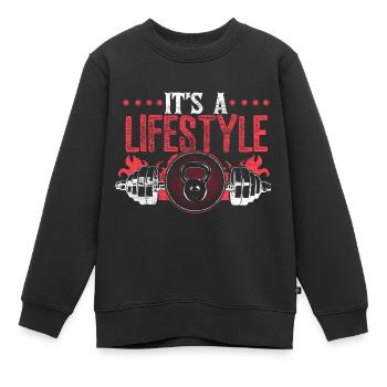 Strength Training Fitness Trainer Idée cadeau - Sweat Premium enfant bio - noir - Devant - AI Model Kid Female (0cm)