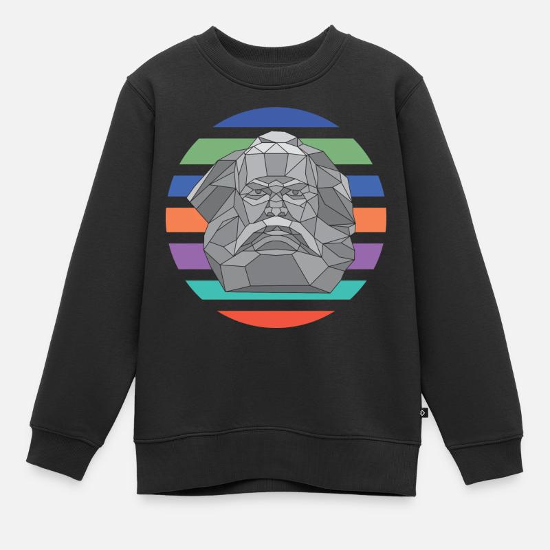 Karl Mag's complementary | Karl Marx - round retro - Kids Premium Organic Sweatshirt - black