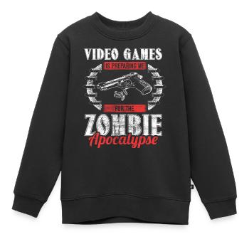 Zombie Apokalypse Zombies Horror Geschenk - Kinder Premium Organic Sweatshirt - Schwarz - Vorne - AI Model Kid Female (0cm)