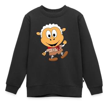 SCHAF - WANDERN - BERGE - PFADFINDER - TIERISCH - Kinder Premium Organic Sweatshirt - Schwarz - Vorne - AI Model Kid Female (0cm)