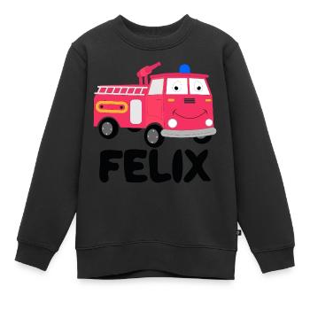 Felix Fire Brigade First Name Baby Birthday Gift - Kids Premium Organic Sweatshirt - black - Front - AI Model Kid Female (0cm)