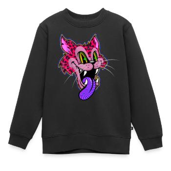 Leopard Comic Psychedelic - Kids Premium Organic Sweatshirt - black - Front - AI Model Kid Female (0cm)