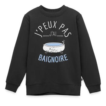J'Peux Pas J'Ai Baignoire - Sweat Premium enfant bio - noir - Devant - AI Model Kid Female (0cm)