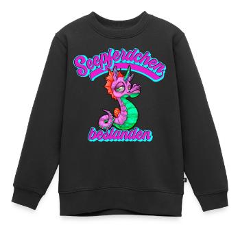 Seepferdchen Bestanden Frühschwimmer - Kinder Premium Organic Sweatshirt - Schwarz - Vorne - AI Model Kid Female (0cm)