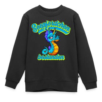 Seepferdchen Bestanden Frühschwimmer - Kinder Premium Organic Sweatshirt - Schwarz - Vorne - AI Model Kid Female (0cm)