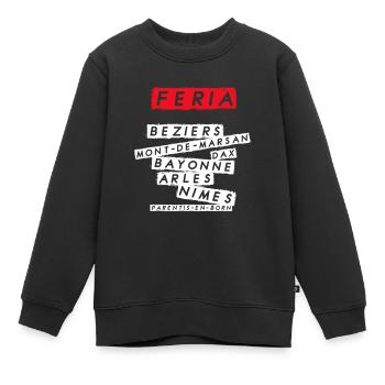 Feria en France - Sweat Premium enfant bio - noir - Devant - AI Model Kid Female (0cm)