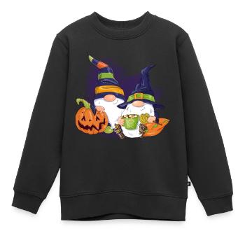 Halloween-Wichtel - Kinder Premium Organic Sweatshirt - Schwarz - Vorne - AI Model Kid Female (0cm)