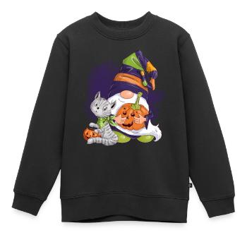 Halloween-Wichtel - Kinder Premium Organic Sweatshirt - Schwarz - Vorne - AI Model Kid Female (0cm)