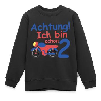 Geburtstagsshirt 2 jahr Motorrad baby Junge - Kinder Premium Organic Sweatshirt - Schwarz - Vorne - AI Model Kid Female (0cm)