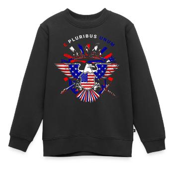 A beautiful American eagle design - Kids Premium Organic Sweatshirt - black - Front - AI Model Kid Female (0cm)