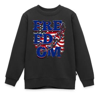 Eine Schöne Freedom & Freiheit Design - Kinder Premium Organic Sweatshirt - Schwarz - Vorne - AI Model Kid Female (0cm)
