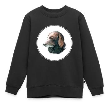 Curly Coated Retriever Dog Watercolor Illustration - Kids Premium Organic Sweatshirt - black - Front - AI Model Kid Female (0cm)