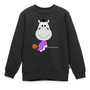ZEBRA - HEXEN - HEXENBESEN - TIER - KINDER - BABY - Kinder Premium Organic Sweatshirt - Schwarz - Vorne - AI Model Kid Female (0cm)