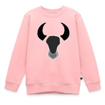 tier widder bulle hörner symbol - Kinder Premium Organic Sweatshirt - Rosa - Vorne - AI Model Kid Female (0cm)