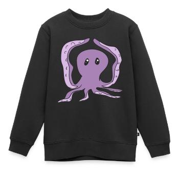 tanzender Oktopus lustig Tier Symbol - Kinder Premium Organic Sweatshirt - Schwarz - Vorne - AI Model Kid Female (0cm)