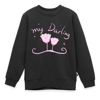 mein Liebling Darling Blume Rosa rose - Kinder Premium Organic Sweatshirt - Schwarz - Vorne - AI Model Kid Female (0cm)