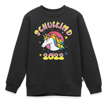 Funny Schoolchild 2022 Unicorn School Gift - Kids Premium Organic Sweatshirt - black - Front - AI Model Kid Female (0cm)