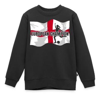European Champion | Frauenfußball England Flagge - Kinder Premium Organic Sweatshirt - Schwarz - Vorne - AI Model Kid Female (0cm)