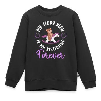 Teddy Kind Süß Stofftier - Kinder Premium Organic Sweatshirt - Schwarz - Vorne - AI Model Kid Female (0cm)