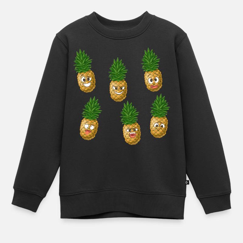 Ananas - Sweat Premium enfant bio - noir