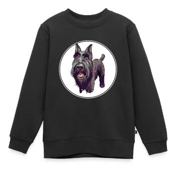 Mittelschnauze Standard Schnauzer Illustration de chien - Sweat Premium enfant bio - noir - Devant - AI Model Kid Female (0cm)