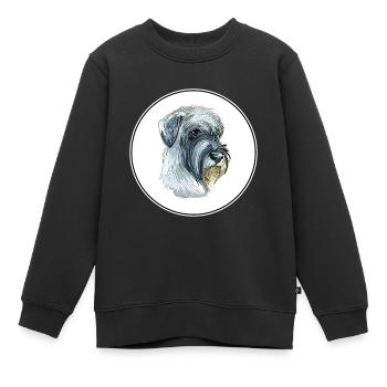 Mittelschnauze Standard Schnauzer Illustration de chien - Sweat Premium enfant bio - noir - Devant - AI Model Kid Female (0cm)
