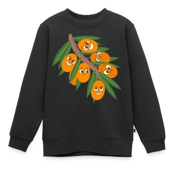 Sea buckthorn - Kids Premium Organic Sweatshirt - black - Front - AI Model Kid Female (0cm)