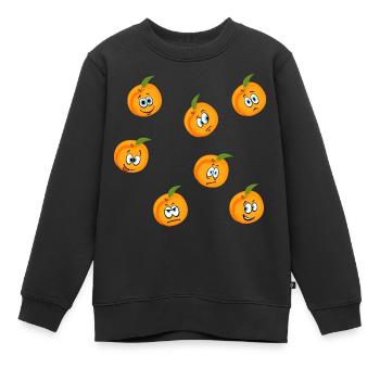 Pfirsich - Kinder Premium Organic Sweatshirt - Schwarz - Vorne - AI Model Kid Female (0cm)