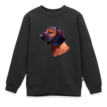 Bayerischer Jagdhund Aquarell Illustratio - Kinder Premium Organic Sweatshirt - Schwarz - Vorne - AI Model Kid Female (0cm)
