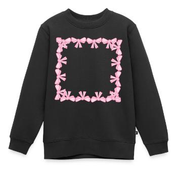cadre carré boucle carrée rose - Sweat Premium enfant bio - noir - Devant - AI Model Kid Female (0cm)