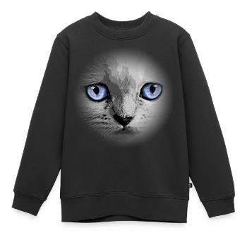 Kitty Kitten Cat - Kids Premium Organic Sweatshirt - black - Front - AI Model Kid Female (0cm)