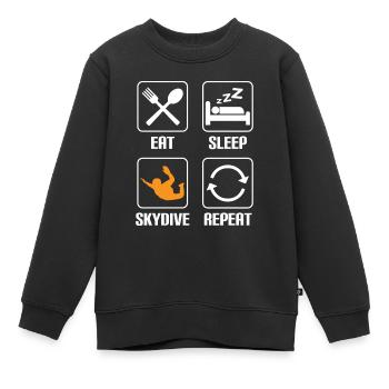 Fallschirm Parasailing Skydiver Luftsportart - Kinder Premium Organic Sweatshirt - Schwarz - Vorne - AI Model Kid Female (0cm)