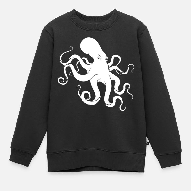 Pieuvre - Sweat Premium enfant bio - noir