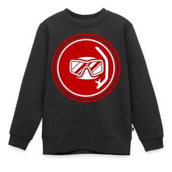 Taucherbrille Silhouette - Kinder Premium Organic Sweatshirt - Schwarz - Vorne - AI Model Kid Female (0cm)