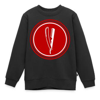 Rasieren Barber logo icon - Kinder Premium Organic Sweatshirt - Schwarz - Vorne - AI Model Kid Female (0cm)