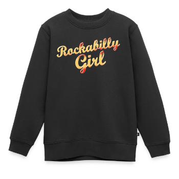 rockabilly fille - Sweat Premium enfant bio - noir - Devant - AI Model Kid Female (0cm)