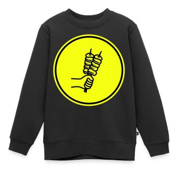 Spieß grill Icon - Kinder Premium Organic Sweatshirt - Schwarz - Vorne - AI Model Kid Female (0cm)
