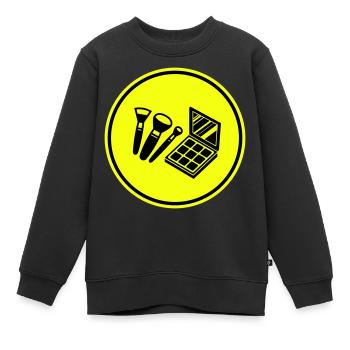Make Up Cosmetics Icon - Kids Premium Organic Sweatshirt - black - Front - AI Model Kid Female (0cm)