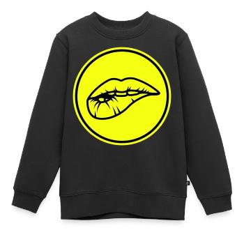 Lèvres - Sweat Premium enfant bio - noir - Devant - AI Model Kid Female (0cm)