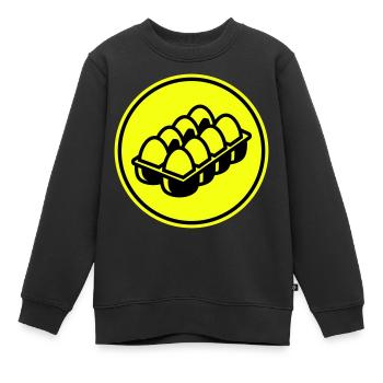 Symbole des œufs - Sweat Premium enfant bio - noir - Devant - AI Model Kid Female (0cm)