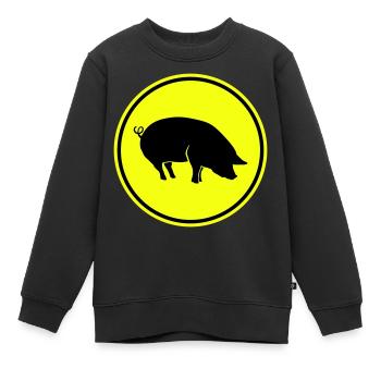 Animal porcin - Sweat Premium enfant bio - noir - Devant - AI Model Kid Female (0cm)