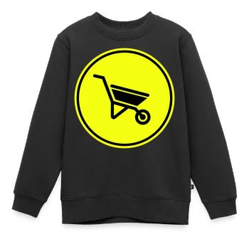 Symbole de brouette - Sweat Premium enfant bio - noir - Devant - AI Model Kid Female (0cm)