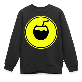 Kokos Icon Symbol - Kinder Premium Organic Sweatshirt - Schwarz - Vorne - AI Model Kid Female (0cm)