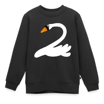 Schwan Geburtstag Zwei - Kinder Premium Organic Sweatshirt - Schwarz - Vorne - AI Model Kid Female (0cm)