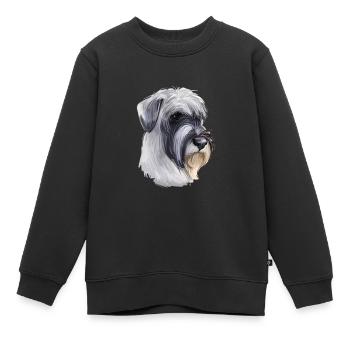 Mittelschnauze Standard Schnauzer Illustration de chien - Sweat Premium enfant bio - noir - Devant - AI Model Kid Female (0cm)