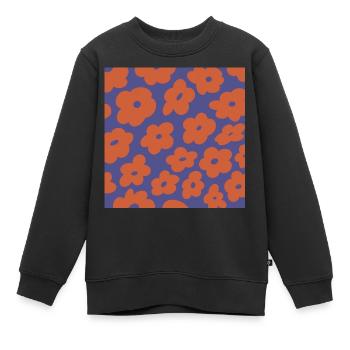 Flowers in a square - Kinder Premium Organic Sweatshirt - Schwarz - Vorne - AI Model Kid Female (0cm)
