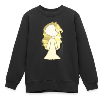 Goldenes Mädchen Gold blond symbol - Kinder Premium Organic Sweatshirt - Schwarz - Vorne - AI Model Kid Female (0cm)